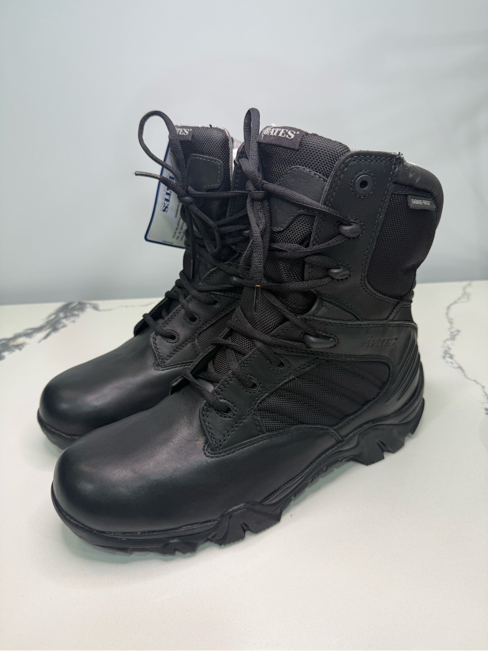 Bates Boots GX-8 Mens Size 11.5 Black Leather Waterproof Side Zip Tactical